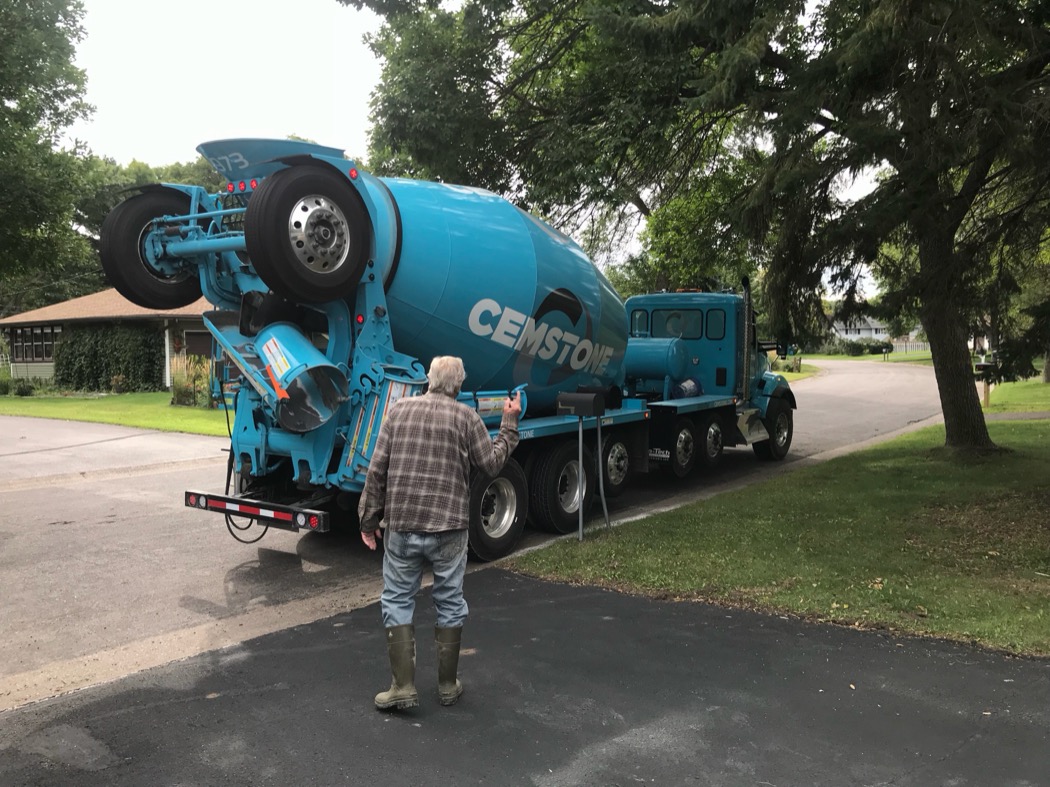 Waving the concrete truck in on a pour day